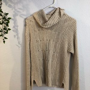 Cream Turtleneck Sweater